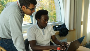 Participants in the second AiiDA coding week at work